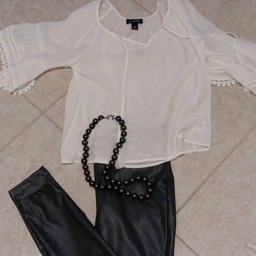 Vince Camuto Womens Dark Charcoal Faux Leather Pant.EUC XS - Picture 2 of 7